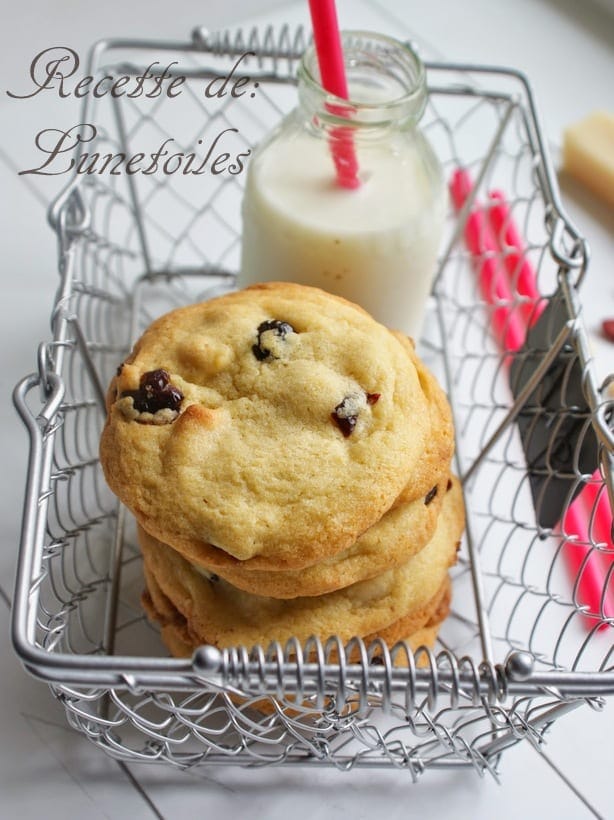 cookies a la pate d'amande et cranberry