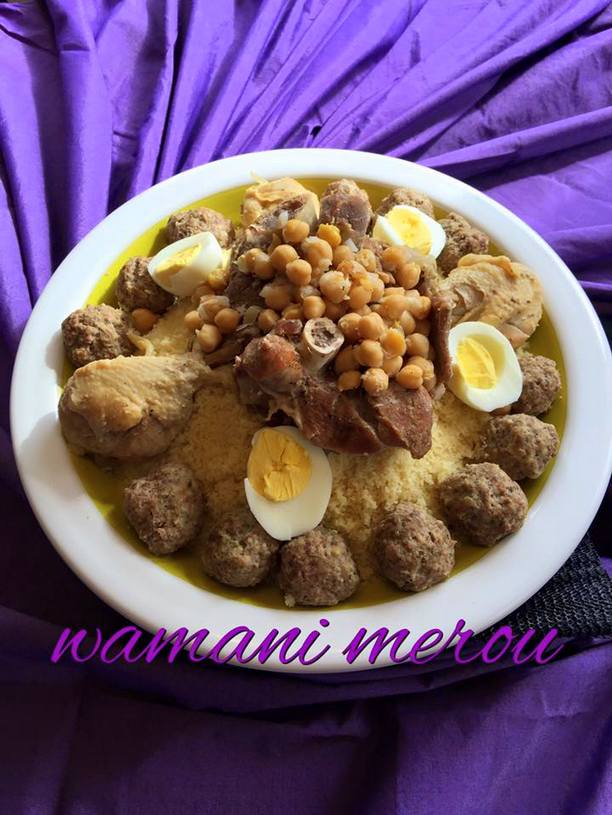 mhawer couscous aux boulettes de viande hachée