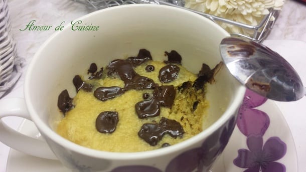 mugcake cookies au chocolat noir