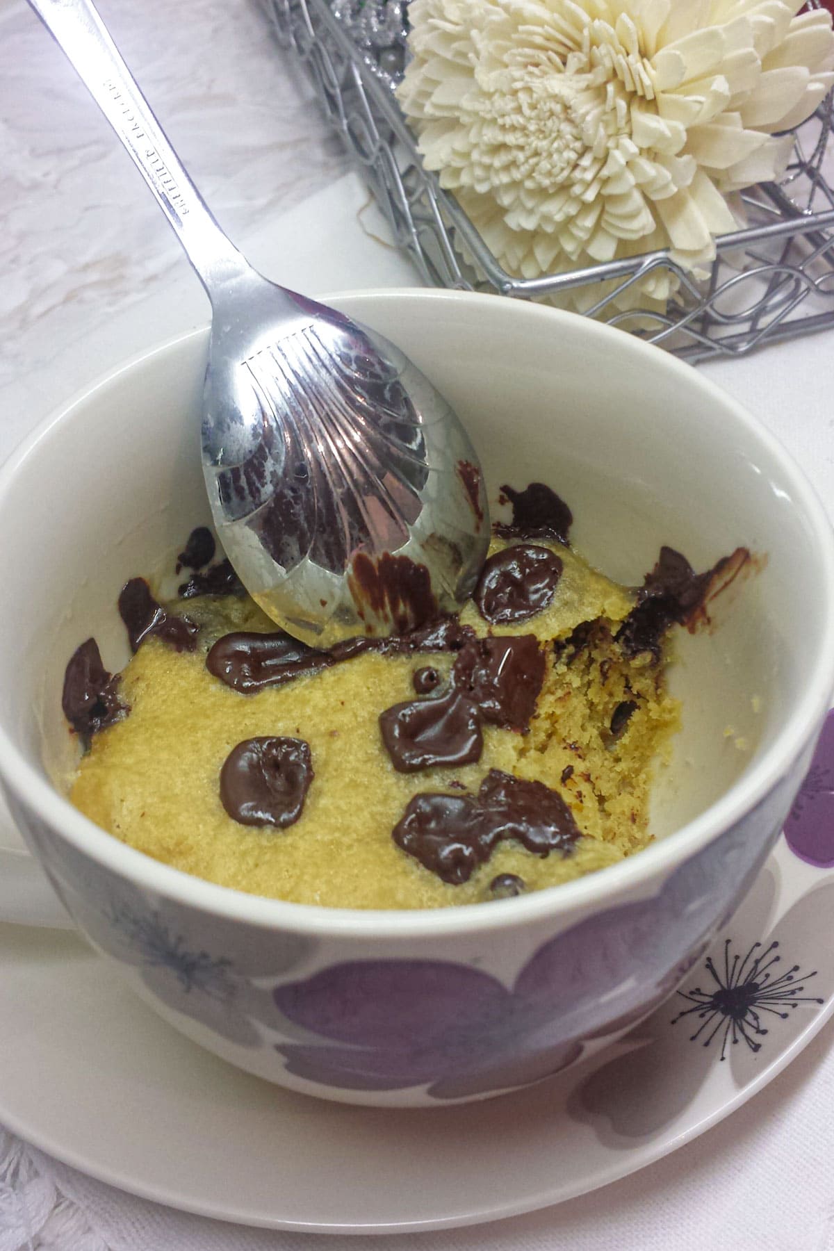 mug cake cookies aux pepites de chocolat