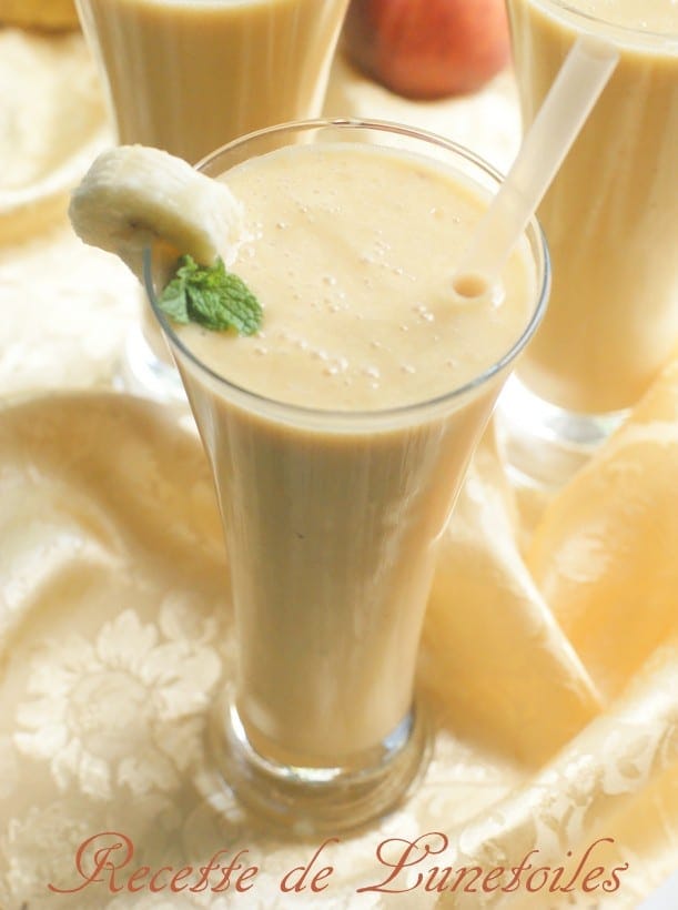 smoothie banane et peches
