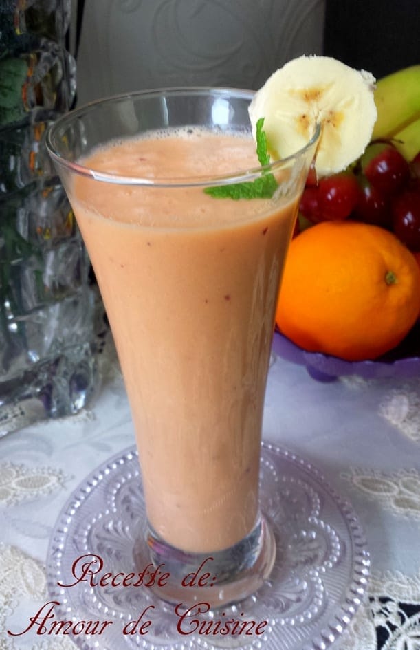 smoothie orange, carotte et raisins