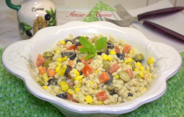 Salade d'orge perlé varié