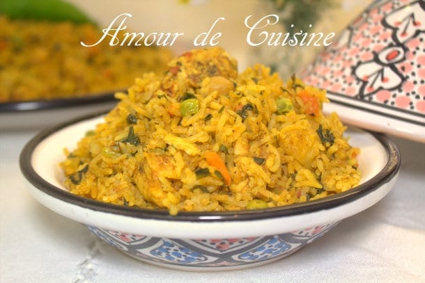 Riz djerbien au poulet ou rouz jerbi