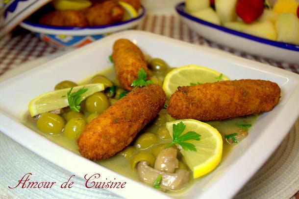 tajine d’olives aux croquettes de poulet