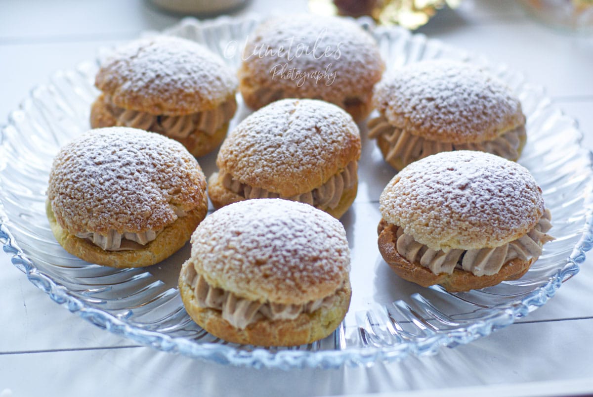 chou a la creme de marron et craquelin