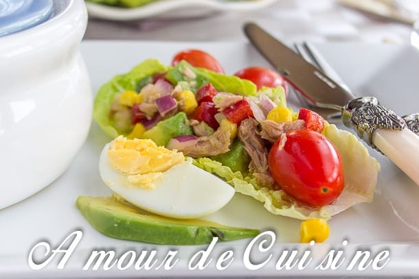 salade fraîcheur aux poivrons thon et avocat