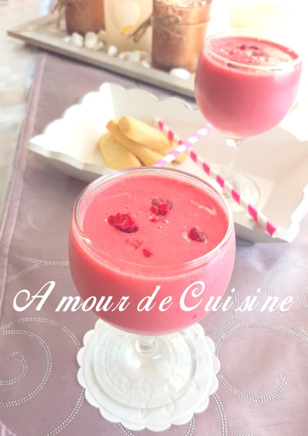 smoothie framboises et thé vert