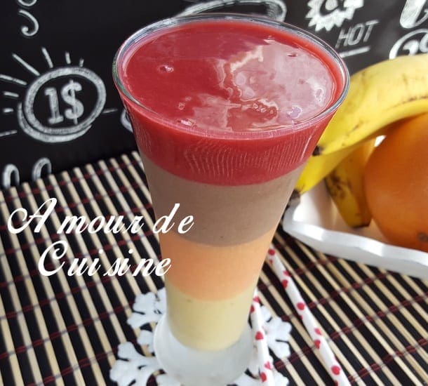 Smoothie multicolore et multi saveurs