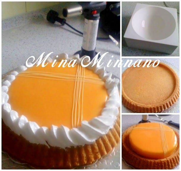 entremet glacé aux peches sur genoise meringué1