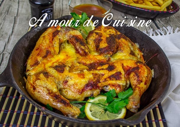 poulet roti et sa croute de fromage