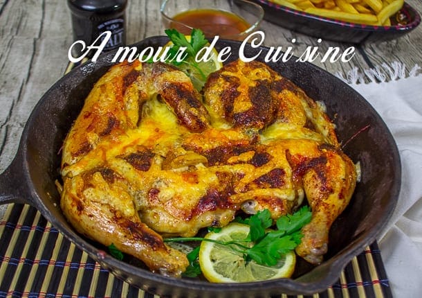 poulet rôti et sa croûte au fromage