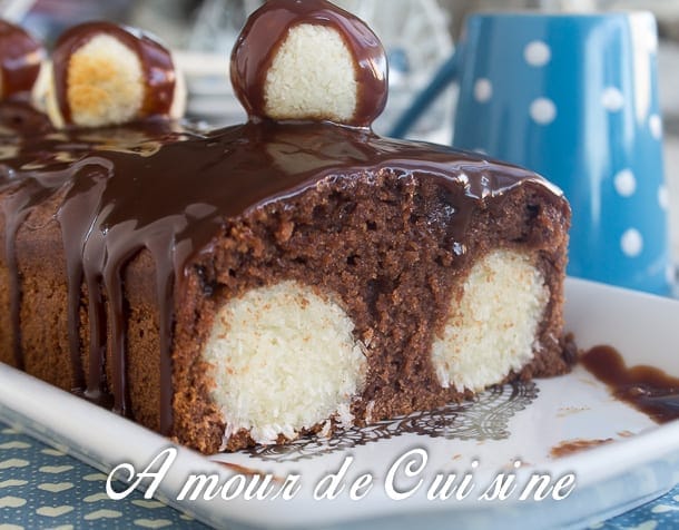 cake au chocolat et boulettes de noix de coco