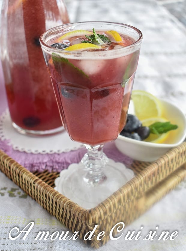 limonade aux myrtilles mocktail aux myrtilles