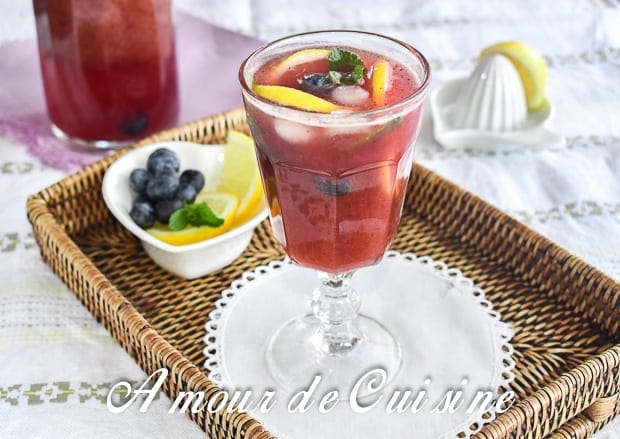 limonade aux myrtilles, mocktail aux myrtilles