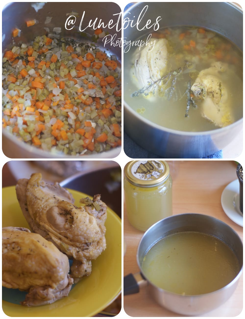preparation du bouillon de poulet