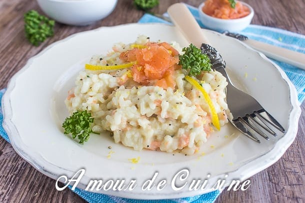 risotto au saumon fumé