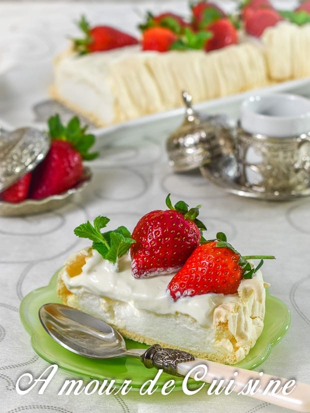 pavlova aux fraises et crème chantilly