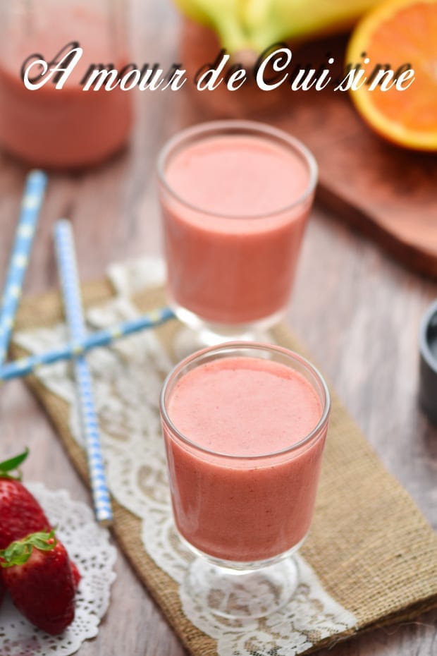 smoothie banane orange fraises 2