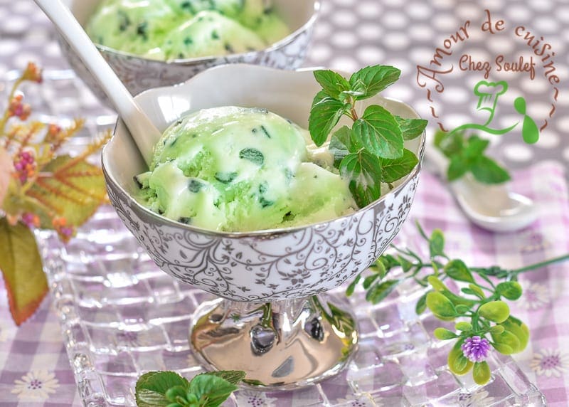 crème glacée à la menthe sans œufs et sans sorbetière