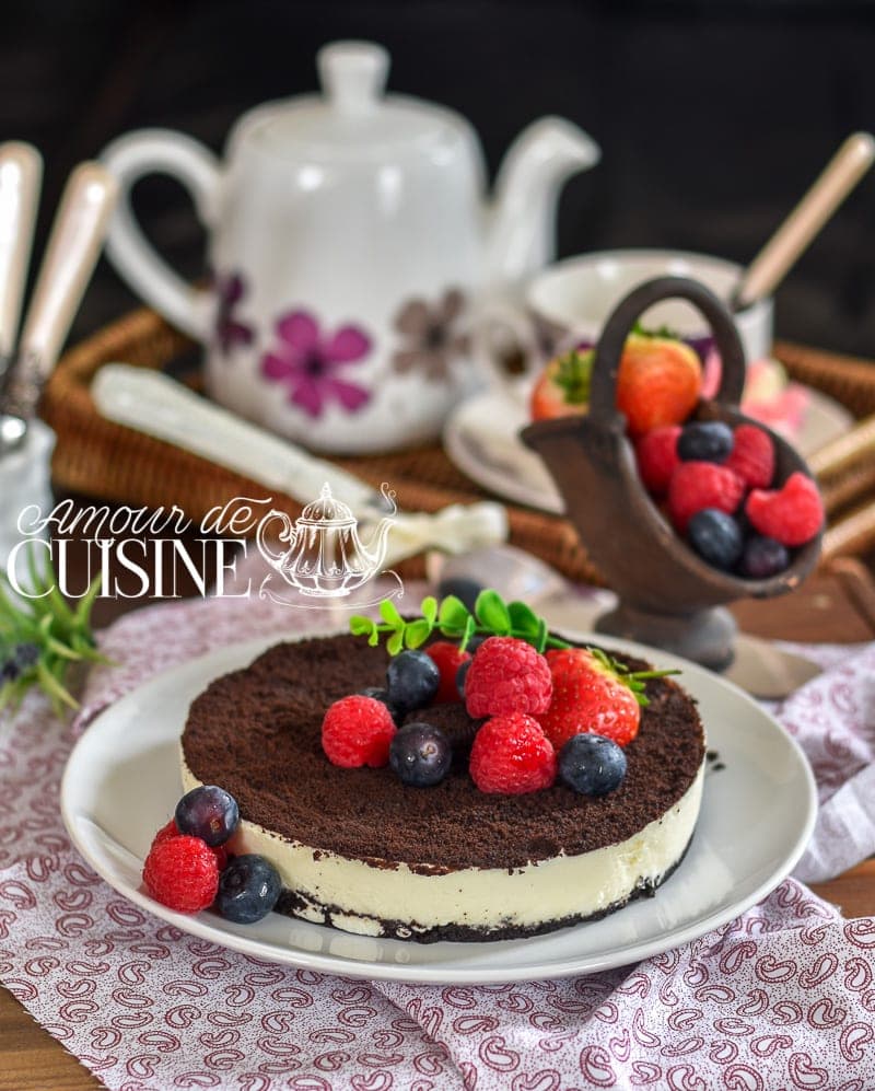 cheesecake oreo sans cuisson et sans oeuf cremeux, recette facile et rapide