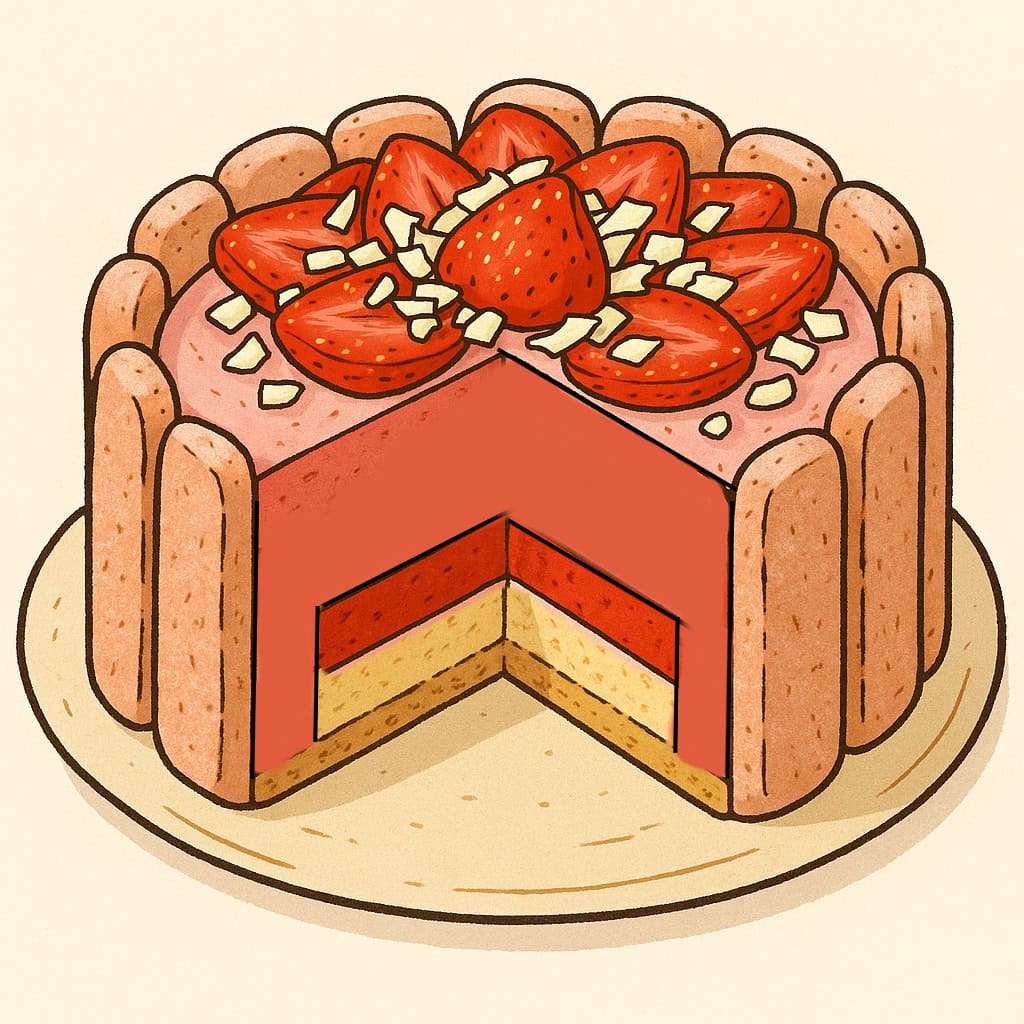 decoupe de charlotte aux fraises