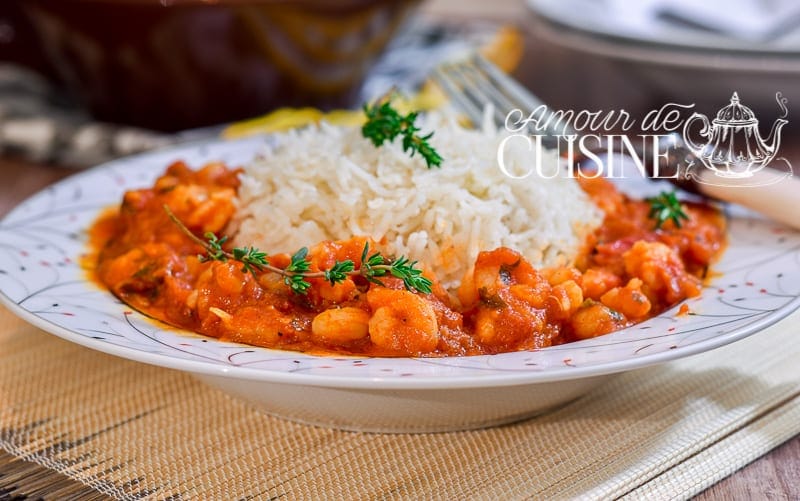 Riz réussi à la crevette en sauce tomate