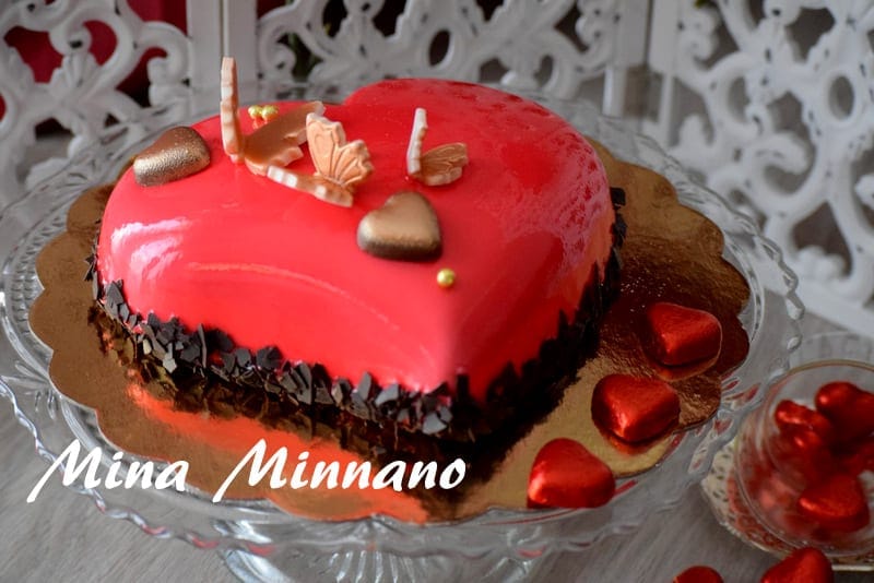 Entremet Coeur Damour Glaçage Miroir Rouge