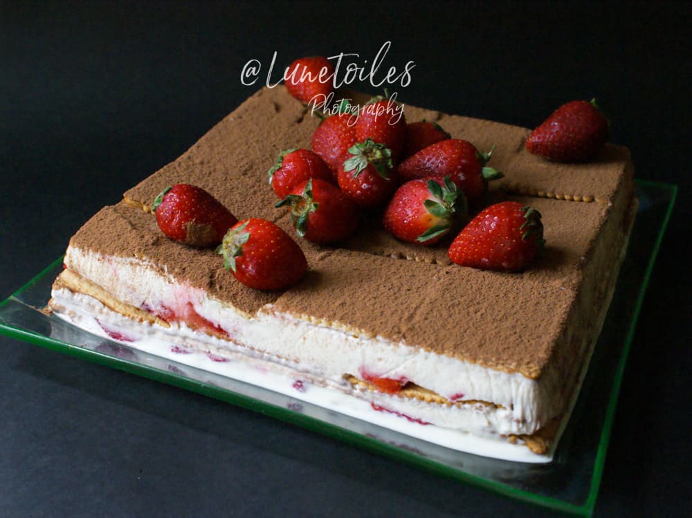 gateau sans cuisson aux fraises facile