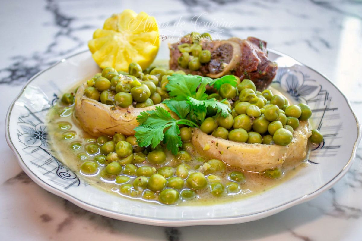tajine de petits pois a l'agneau