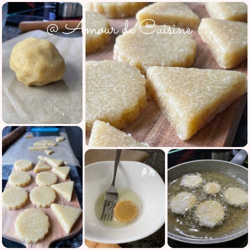 preparation des losanges d'amandes