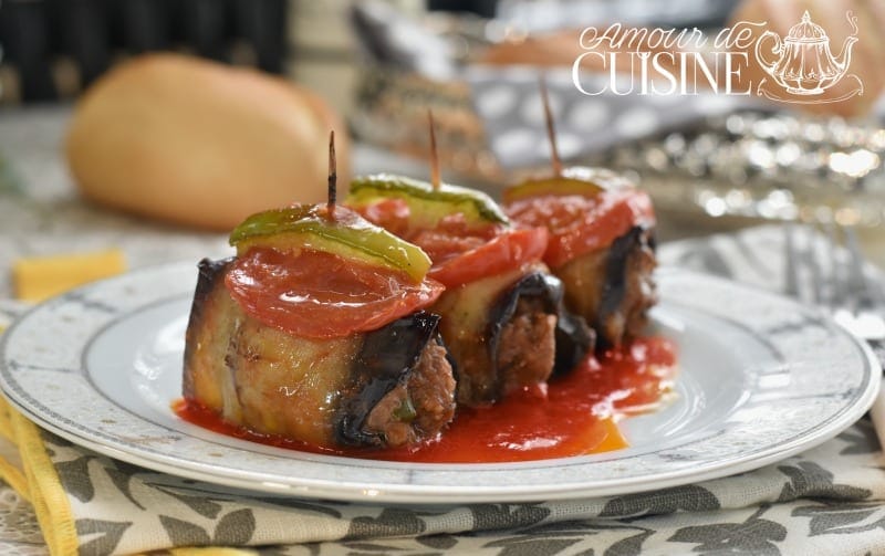 Roulés d’aubergines à la viande hachée