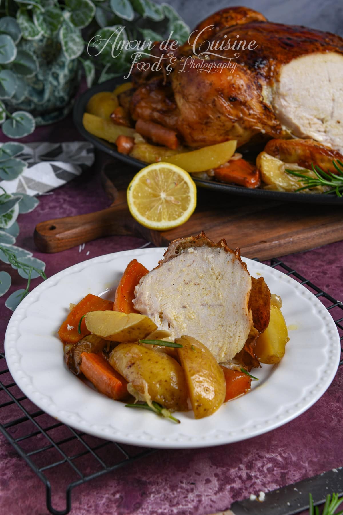 a piece of roasted chicken