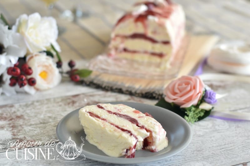 semifreddo à la rhubarbe et fraises