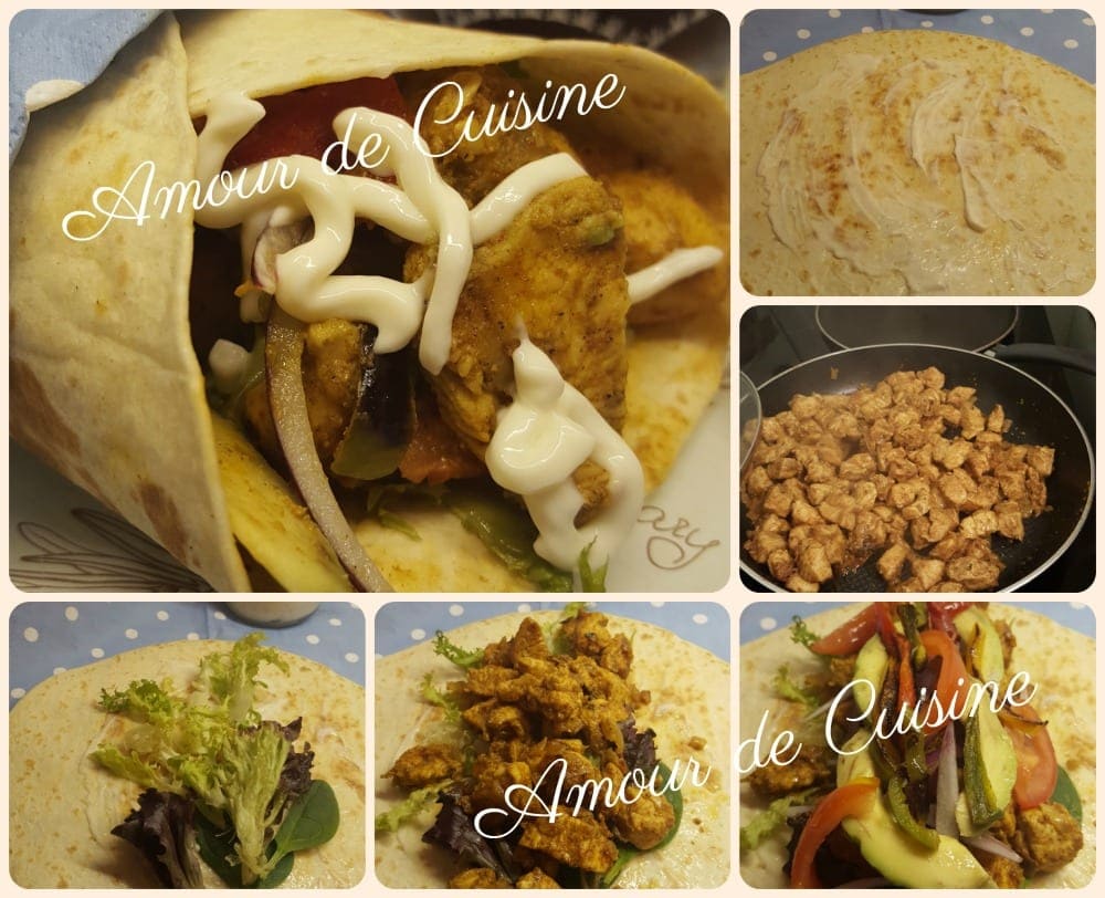 les fajitas au poulet, les wraps ou les tortillas au poulet