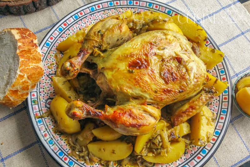 poulet au citron confit (tajine au four)