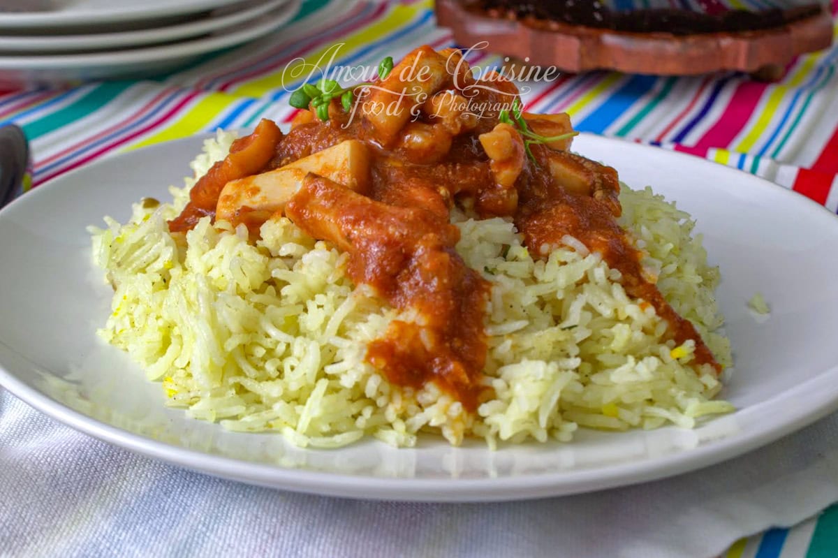 riz aux calmars en sauce tomate