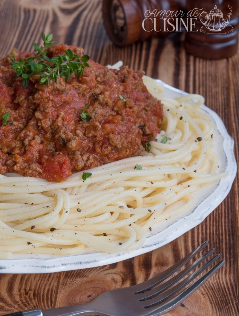 spaguettis a la sauce bolognaise 1