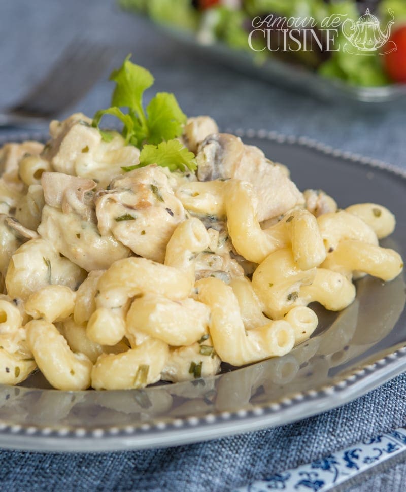 Pâtes à La Crème Poulet Et Champignons Amour De Cuisine