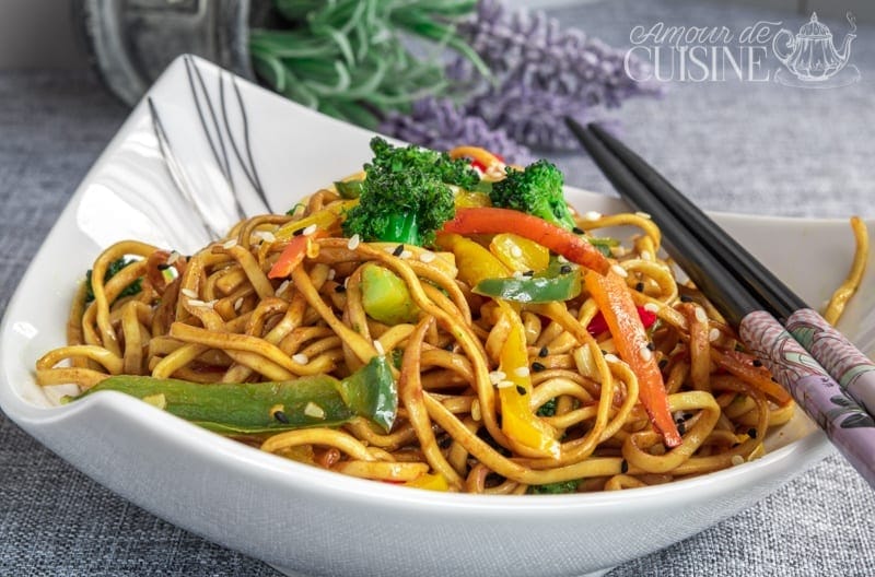 Recette nouilles chinoise sautées aux légumes 3