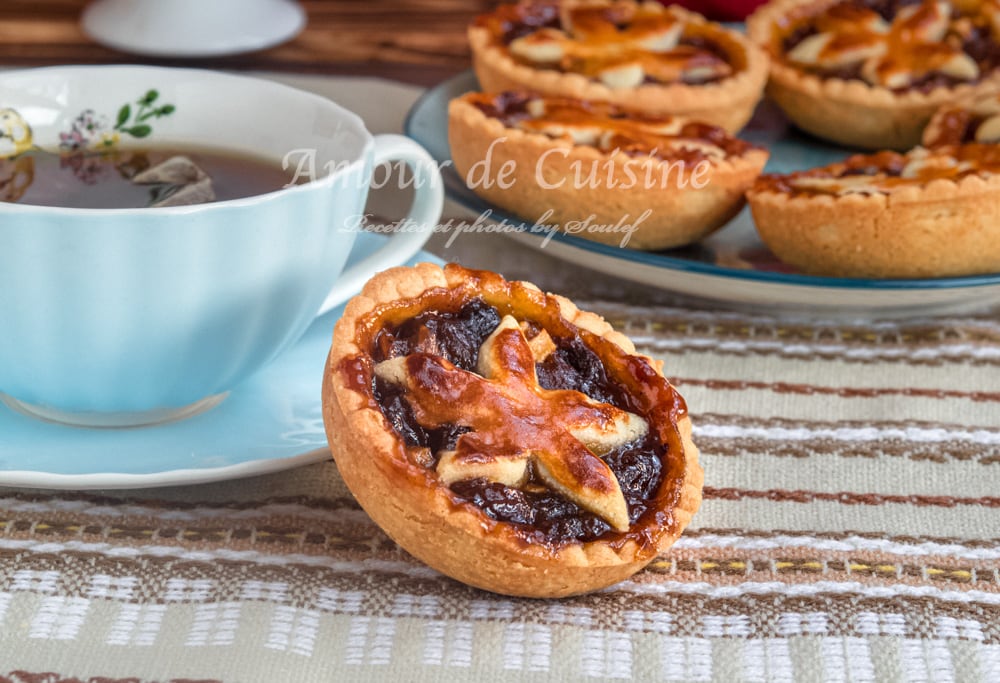 mince pie, tartelette anglaise aux pommes et raisins