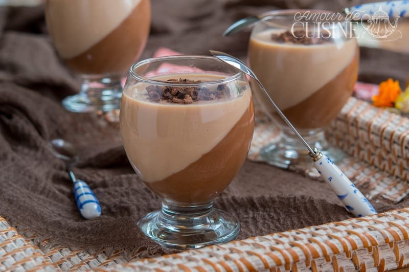 Duo de mahalabiya (mouhalabia) au chocolat et caramel