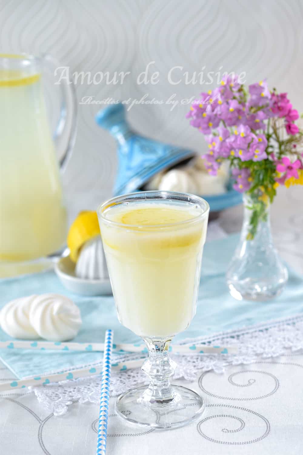 cherbet au citron, limonade algerienne au menu ramadan 2023 cherbate el karess