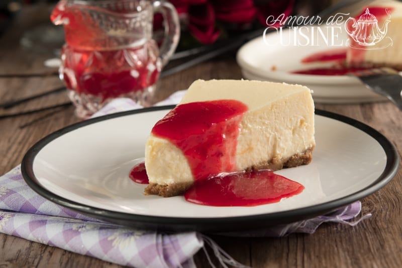 Cheesecake New-yorkais avec son coulis de fraises