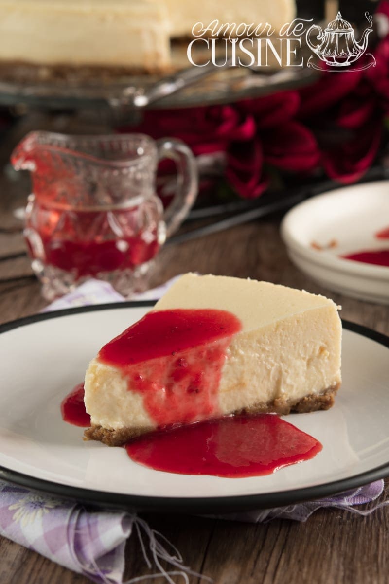 Cheesecake New-yorkais avec son coulis de fraises