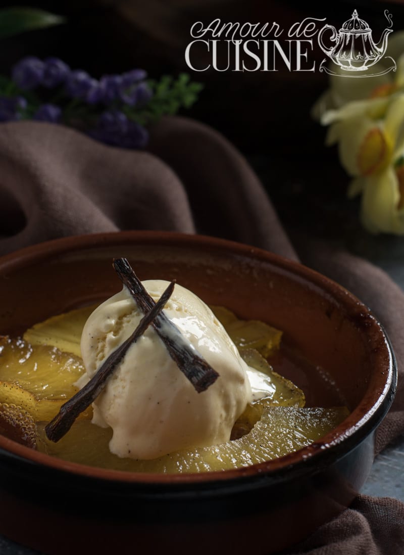 Ananas rotis au caramel a la vanille