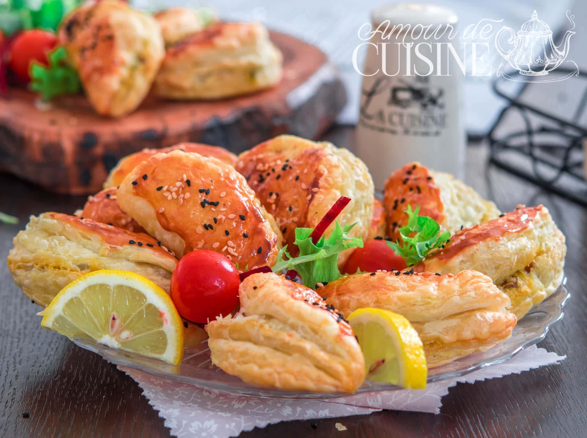 chaussons feuilletés aux crevettes et champignons