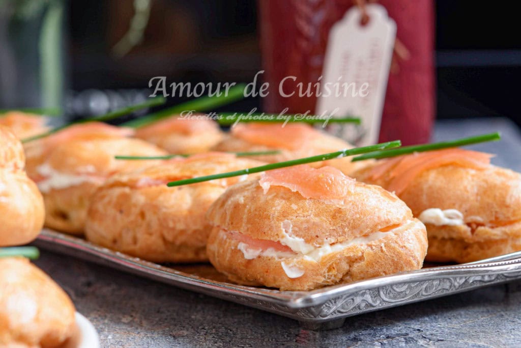 eclaires salés à la creme au saumon fumé