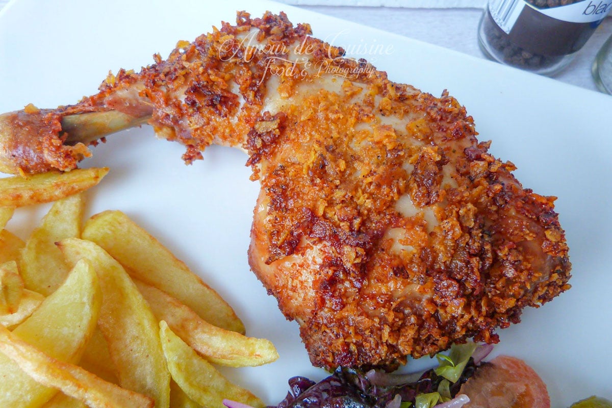cuisse de poulet panee au four