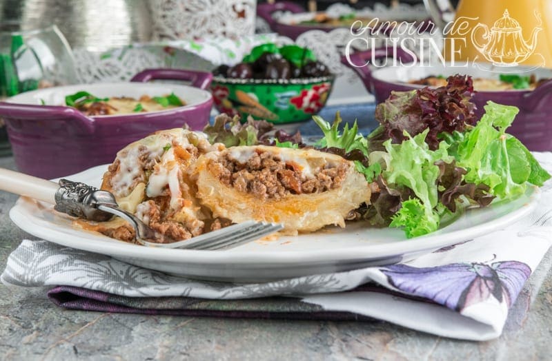 gratin de coeurs d'artichauts à la viande hachée